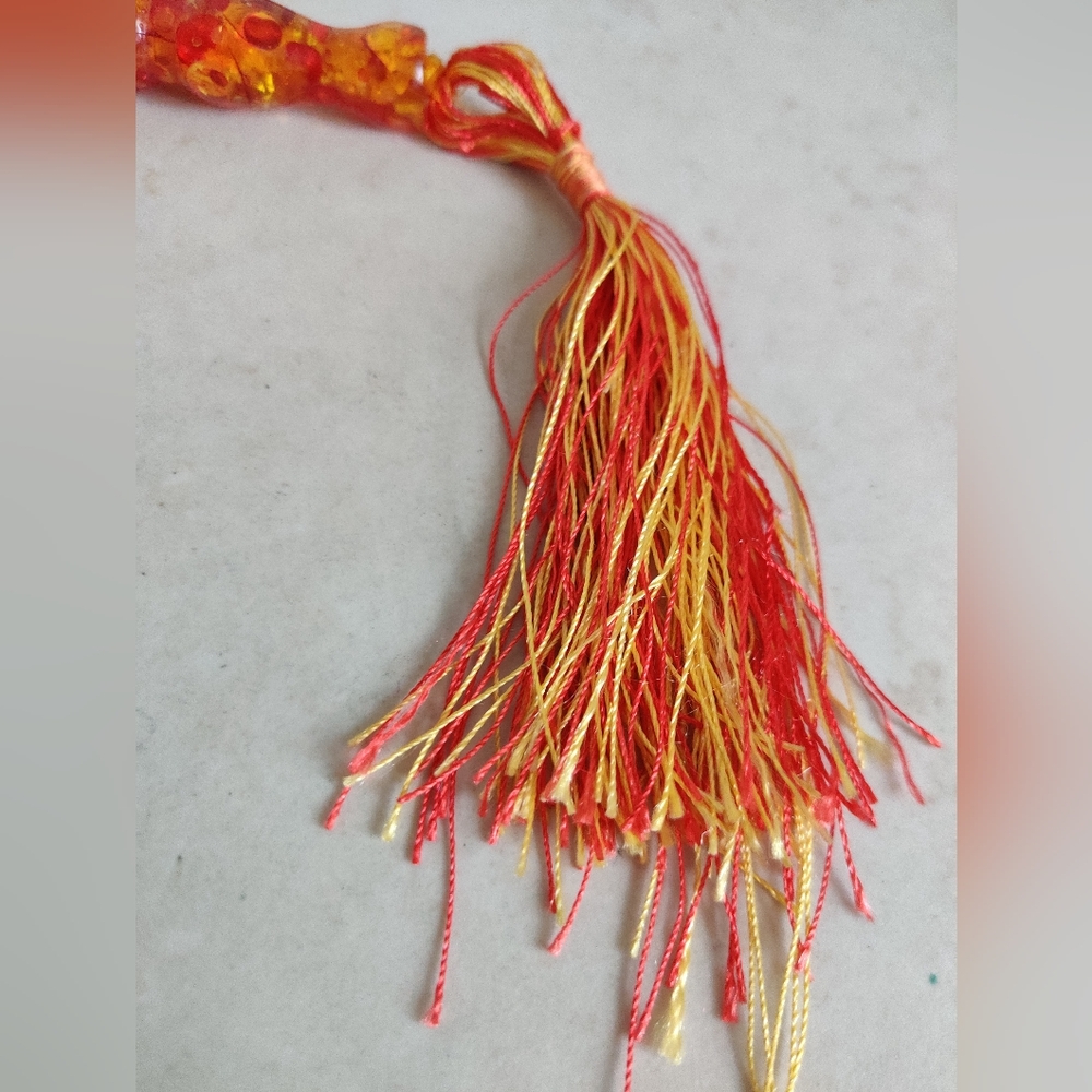 Vintage Gigantic Tasbih Lucite Faux Amber Islamic Prayer Beads - Picture 10 of 14